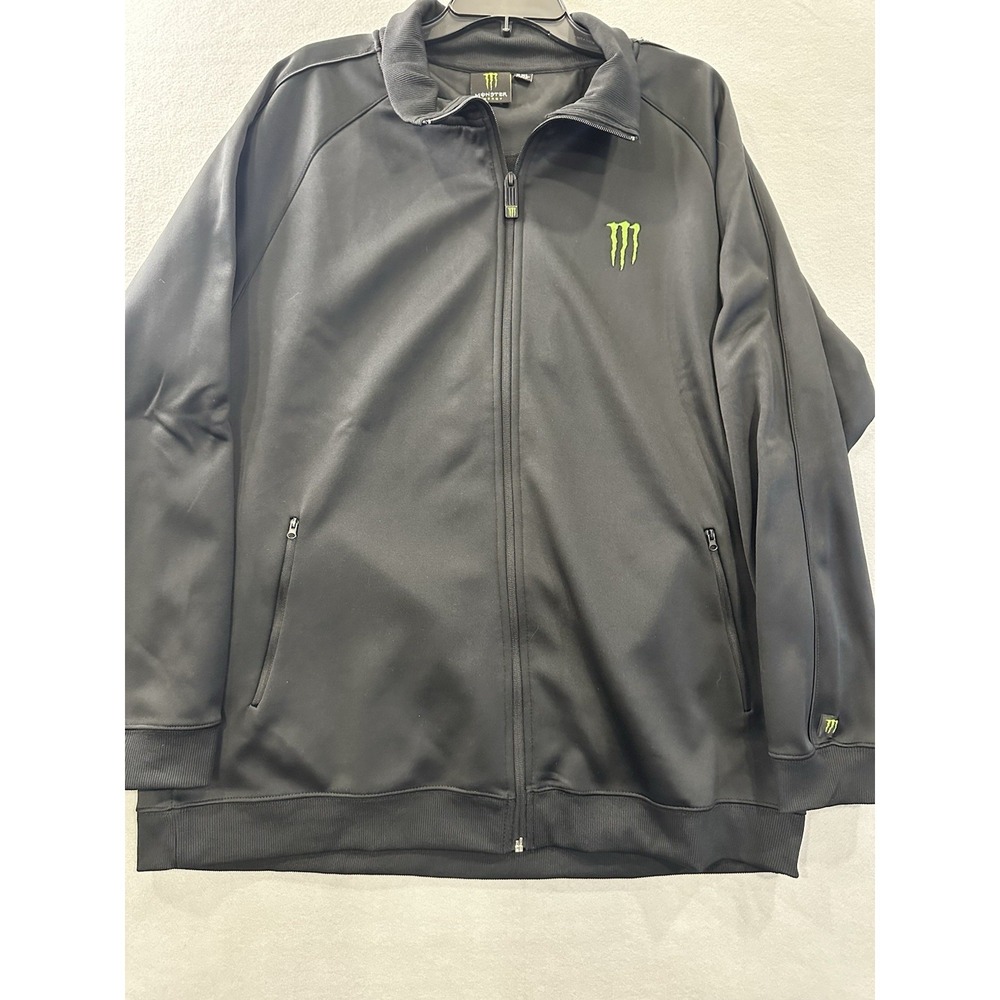 Monster Energy Drink Jacket Mens Size 2XL Black Full Zip Long Sleeve Outdoor